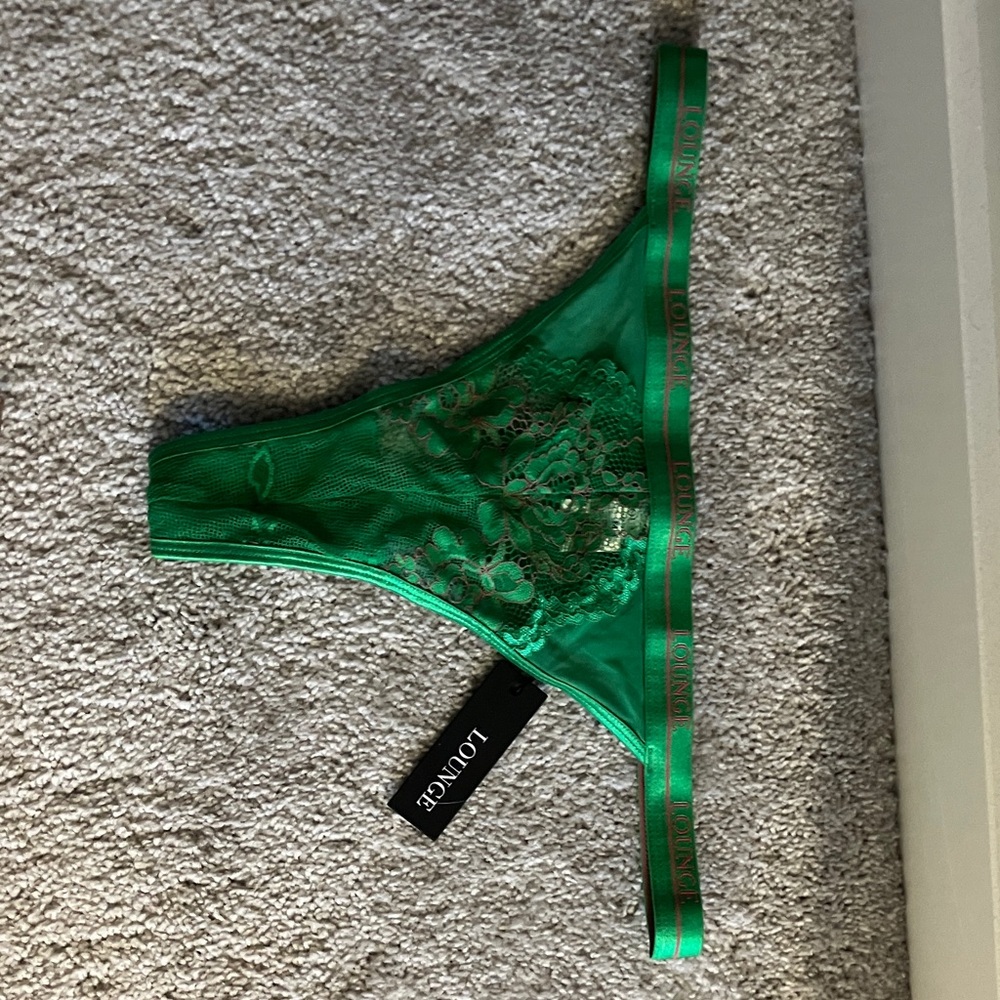 Lounge Green Lace Mesh Thong